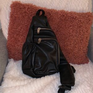 Joy Jab black faux leather cross body